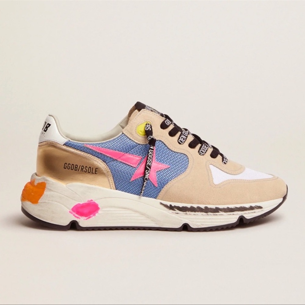 Golden Goose Running Sole Sneaker Pearl Suede Fluo fuschia size 38
